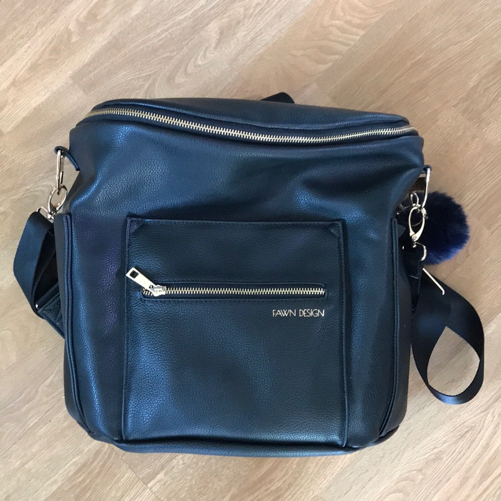Fawn Design Black Diaper Bag/Backpack Original Sz